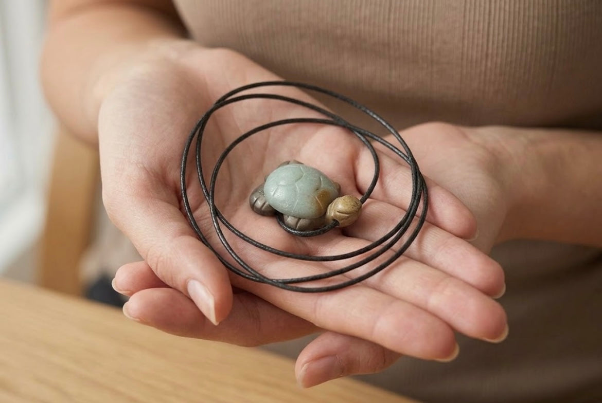 Aquamarine Turtle Necklace