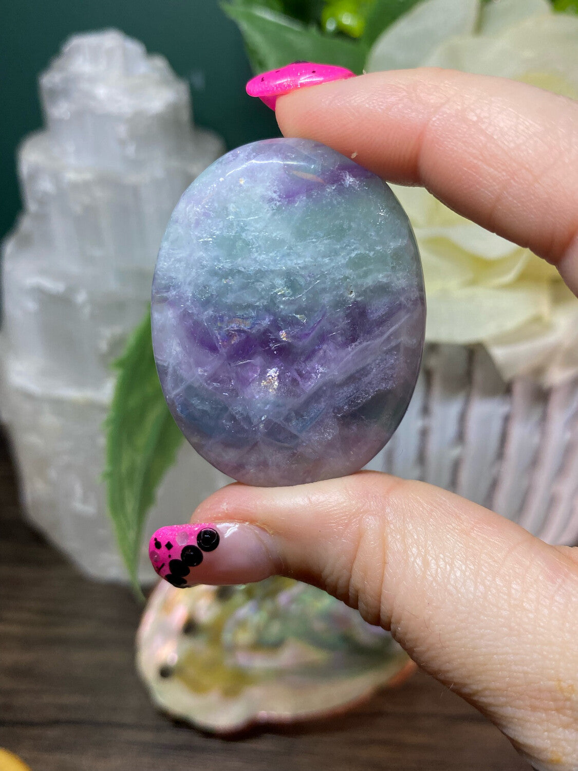 Fluorite Palm Stone
