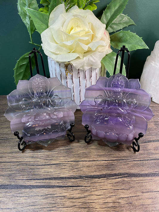 Fluorite Lotus Buddha Display
