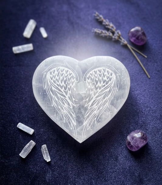 Selenite Angel Wing Charging Plate