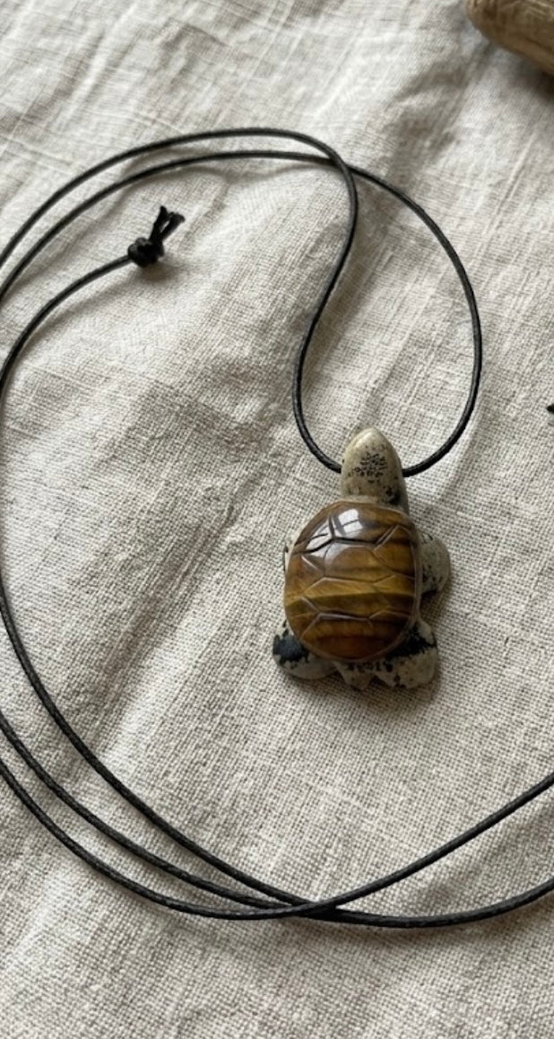 Tigers Eye Turtle Necklace
