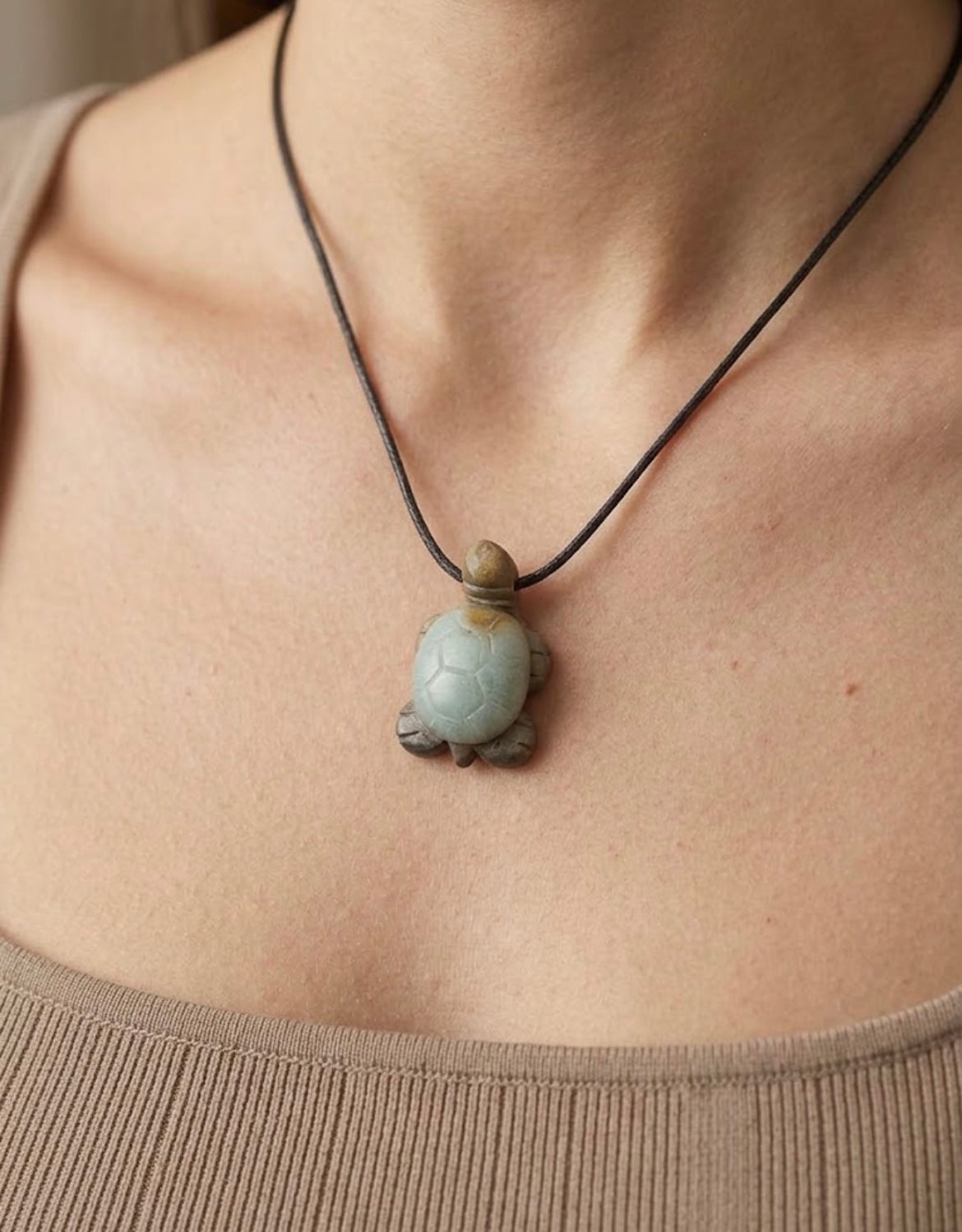 Aquamarine Turtle Necklace