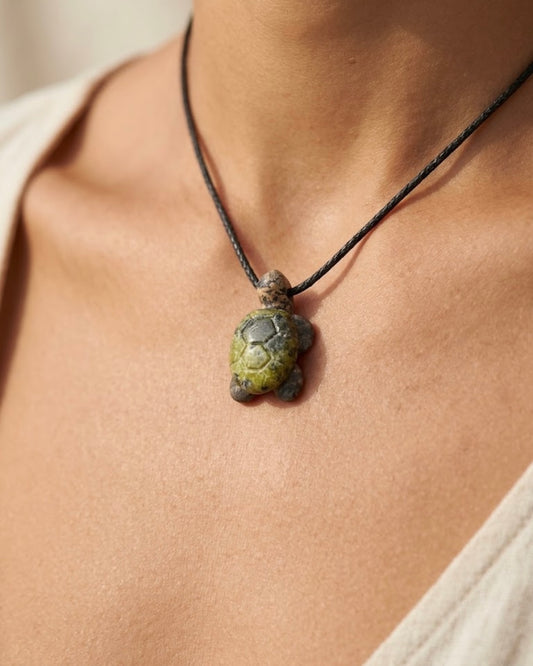 Epidote Turtle Necklace