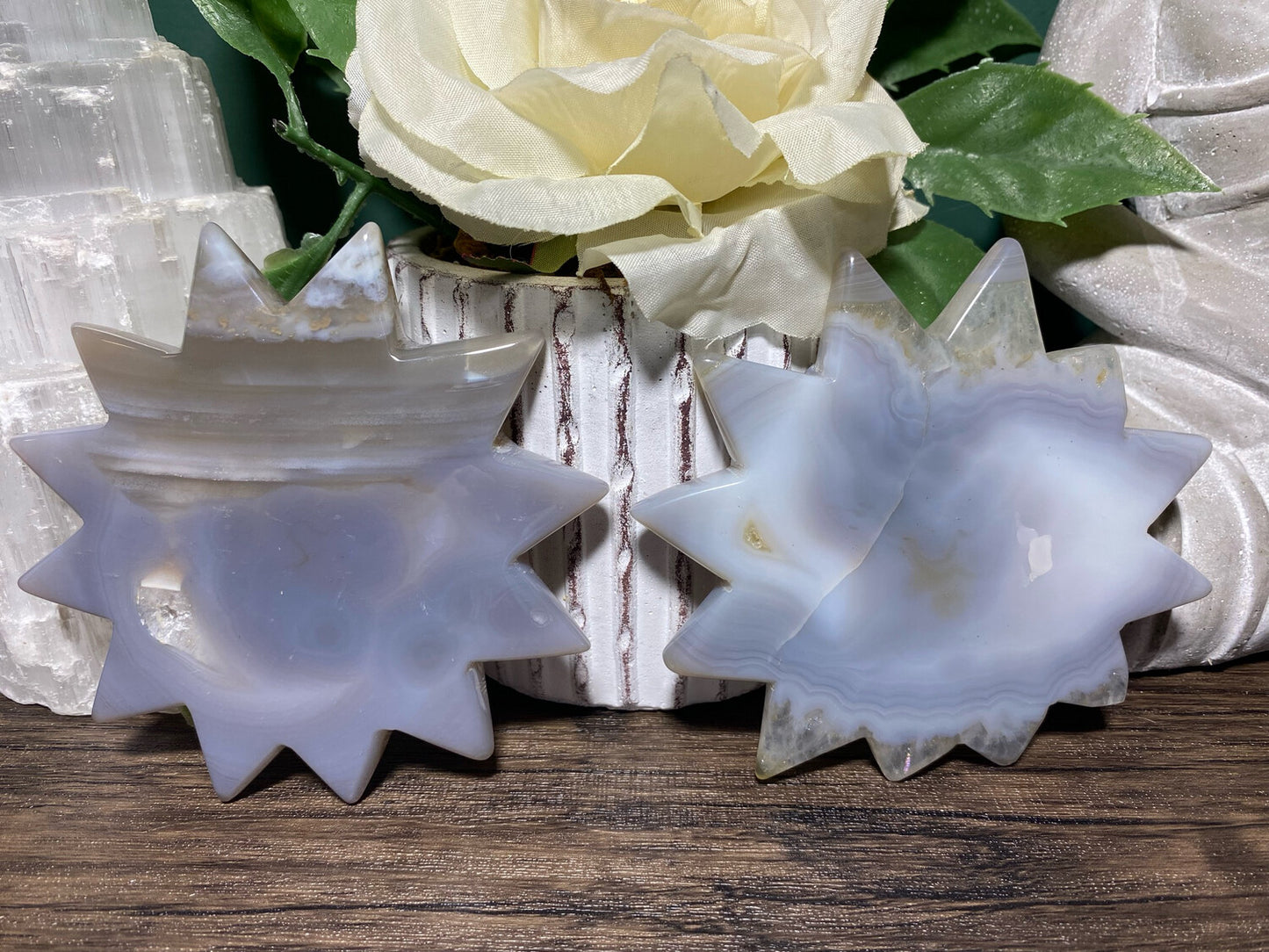 Blue Agate Druzy Sun